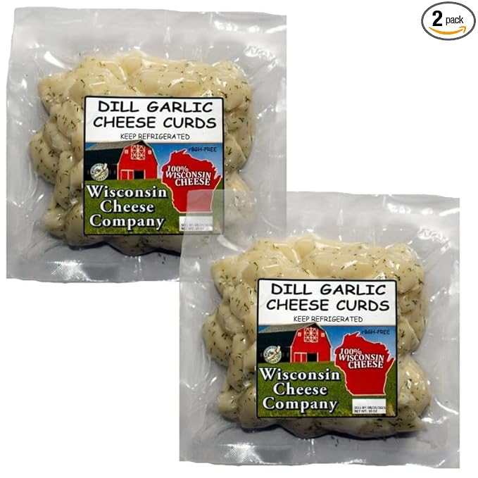 Wisconsin Cheese Company - 100% Wisconsin Dill Garlic Cheese Curds 10 oz. (Pack of 2)