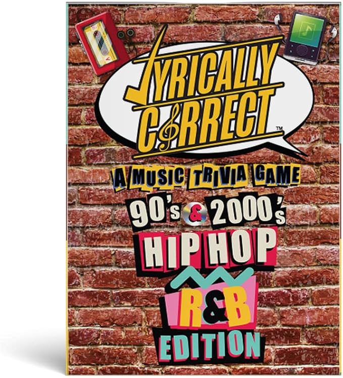 Lyrically Correct 90's and 2000's Hip Hop & R&B Music Trivia Card Game for Friends, Fun Party Game for Adults, Family Gatherings, Game Nights, and Finish The Lyrics Challenge