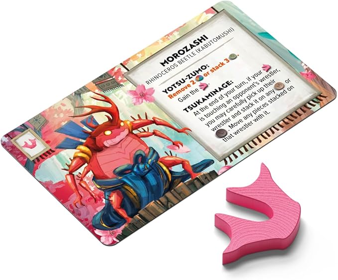 ALLPLAY Kabuto Sumo: Sakura Slam Board Game for Adults- The Return of The Coin Pushing Beetle Brawl - Standalone Sequel - Strategy Dexterity Game - 2-4 Players Ages 6+