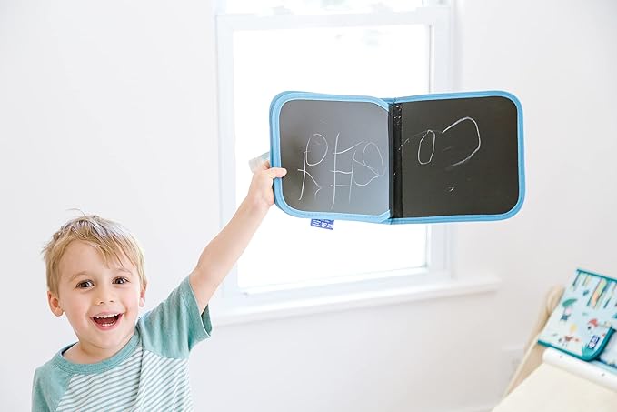 Jaq Jaq Bird Erasable Doodle Pad for Kids,Reusable Mess-Free Coloring and Toddlers Learning Toys-chalkboard and Drawing Books-Includes 4 ButterSitx Chalks-DIN