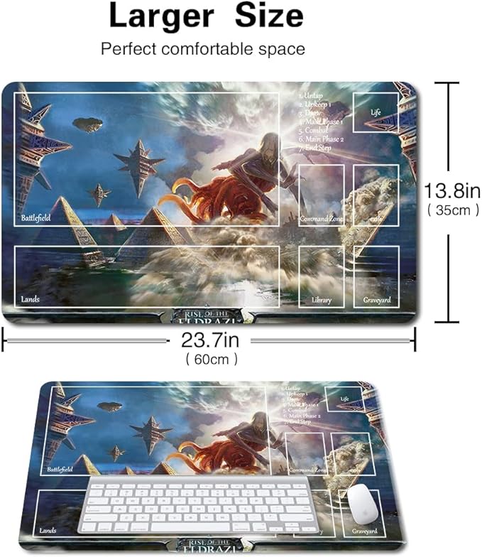 Board Game MTG Playmat Games Size 60X35 cm CCG Compatible for TCG RPG CCG Play mats (All is Dust-Zone)