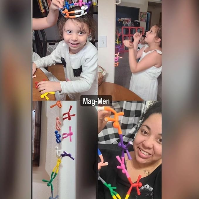 MAGMEN Upgraded Strenght Magnetic Travel Toys for Toddler, Stretchy Magnetic Fun (Ages 3+) Pack of 10 Solid