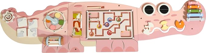 ROBUD Wooden Busy Board for Children - Montessori Learning Toy, Wall Mounted Activity Centre with Gears, Maze, Children's Wooden Toy Gifts for Toddlers, Girls, Boys