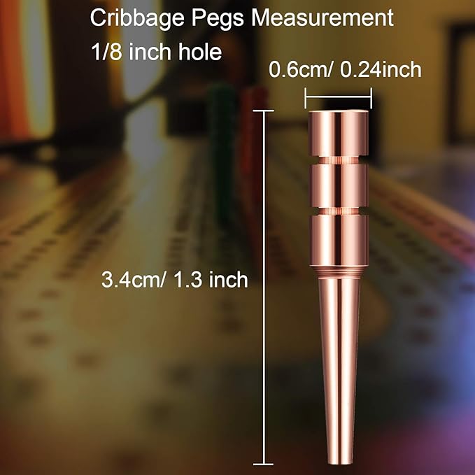 Leitee 96 Pieces Metal Cribbage Board Pegs Fit 1/8 Holes Cribbage Pins with a Tapered Design for Family and Friend Traditional Board Game, 4 Colors
