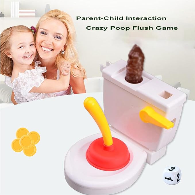 Toilet Flush Game for Kids Funny Toliet Crazy Shoot Toy for 2-5 Players Creative Gags &Joke Toys for White Elephant Gift April Fool's Day