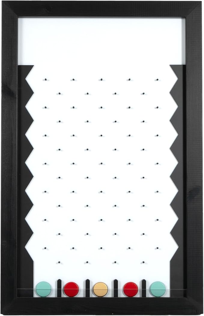 Ilyapa Large Prize Drop Board Game - 18x28 Inch Portable Penny Drop Game for Events and Trade Show - Wooden A-Frame Whiteboard Sign, Eraser