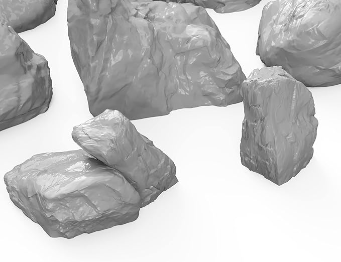 3DEGOS Stone Boulder Rock Set DND Terrain 28mm for Dungeons and Dragons, D&D, Pathfinder, Warhammer 40k, RPG, Miniatures, Age of Sigmar, Tabletop, D and D, Dungeons and Dragons Gifts