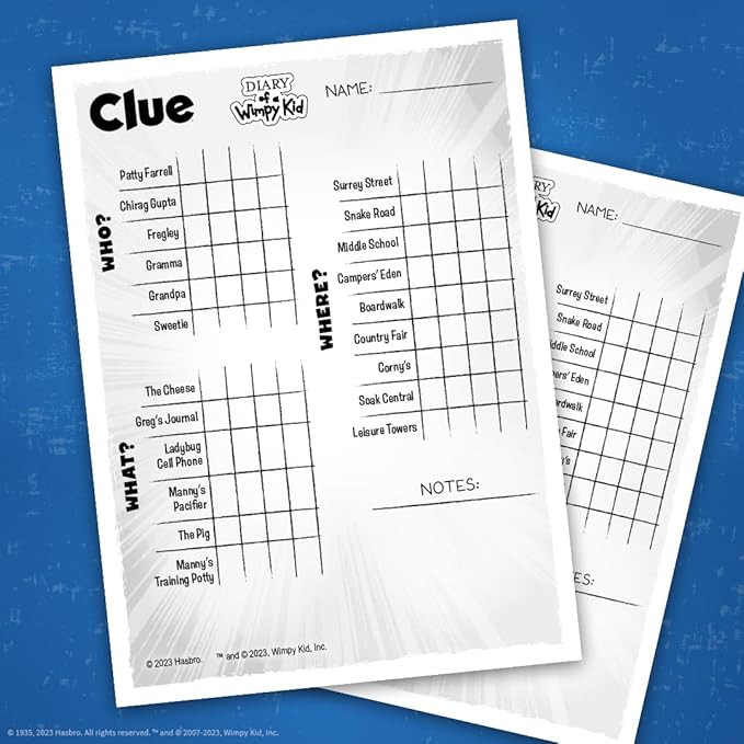 CLUE: Diary of a Wimpy Kid | Solve The Mystery in This Officially-Licensed Collectible Clue Game Featuring Characters & Locations from The Popular Book Series Diary of a Wimpy Kid