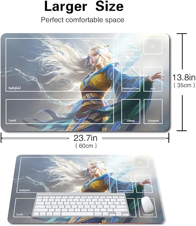 Board Game MTG Playmat Games Size 60X35 cm CCG Compatible for TCG RPG CCG Play mats (MU YANLING, Sky Dancer-Zone)