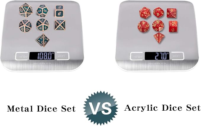 Teal D&D Metal Dice Set,DNDND 7 PCS Metallic Dungeons and Dragons Dice with Free Metal Case for D&D Game Role Playing (Teal and Copper)