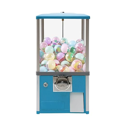 Vending Machine, 20.87Inch Height Candy Gumball Machine with Load Capacity Gumball Bank, Metal Candy Vending Machine for 1.77-1.97Inch Gadget,Portable Candy Dispenser Machine for Retail Shop (Blue)