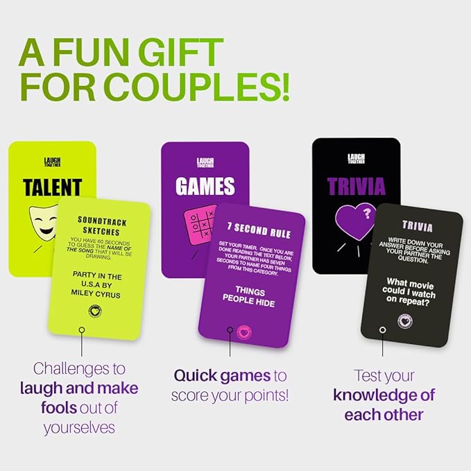 Why Don't We Why Don’t We Laugh Together? - Couples Games with 200 Cards: Talents, Games, Trivia | Win Fun Prizes for 2 Players | Date Night Activities | Thought-Provoking & Engaging Couple Card Game