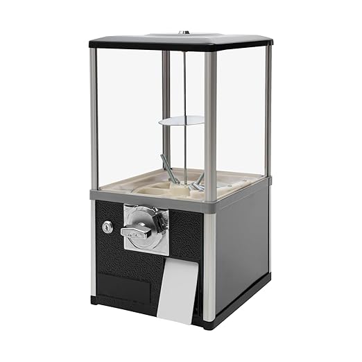 Commercial Gumball Candy Vending Machine Large Load Capacity Gumball Bank for Game Stores and Retail Stores Vintage Style for 1.77-1.97inch Gadgets Height 20.87inch (Black)