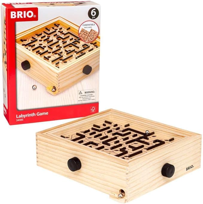 BRIO 34000 Labyrinth Game - Classic Mind-Challenging Maze | Enhances Concentration and Coordination | Perfect for Kids Age 6 and Up | Over 3 Million Units Sold