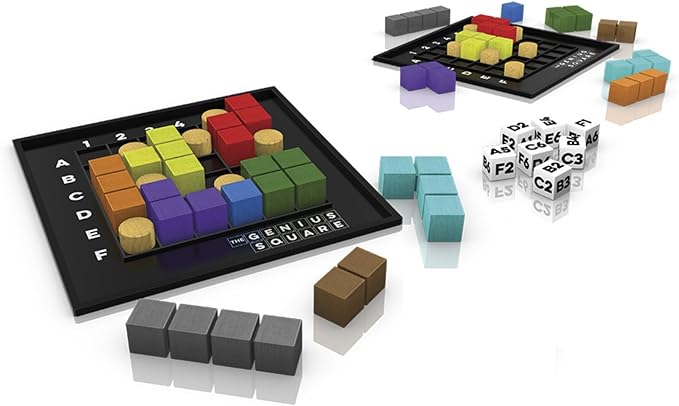 The Genius Square – Game of the Year Award Winner! 60000+ Solutions STEM Puzzle Game! Roll the Dice & Race Your Opponent to Fill The Grid by Using Different Shapes! Promotes Problem Solving Training