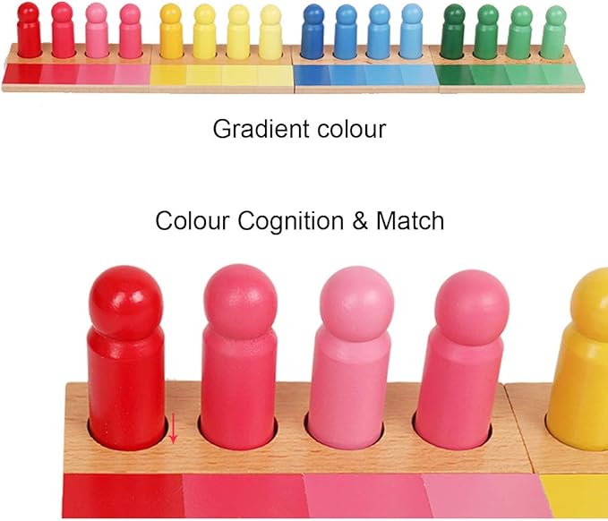 YHZAN Montessori Color Game Resemblance Sorting Task Sensorial Material Early Devlopment Toy Famlily Version