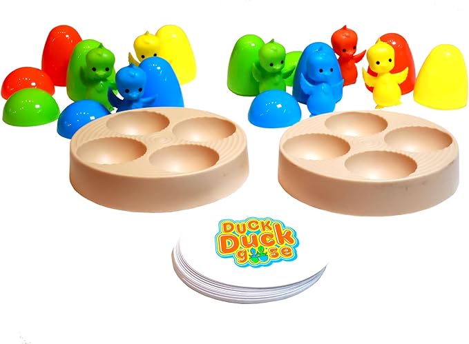 MUKIKIM Duck Duck Goose - Color Sorting & Shape Stacking Board Game Challenge. Educational & Fine Motor Skills Learning Fun for Ages 3+, Toddlers & Preschoolers! No Batteries Required