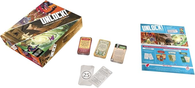 UNLOCK! Timeless Adventures Card Game - Escape Room-Inspired Cooperative Adventure, Fun Family Game for Kids and Adults, Ages 10+, 1-6 Players, 1 Hour Playtime, Made by Space Cowboys