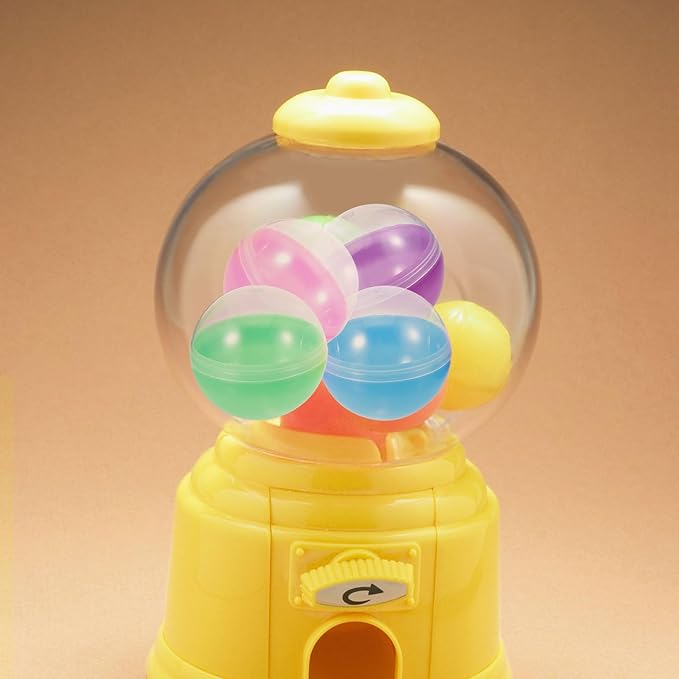 Yardwe 50Pcs Gumball Vending Machine Capsules, Empty Clear Colored Round Capsules Plastic Containers for Prizes Party Favors (1.8 Inch, Random Colors)