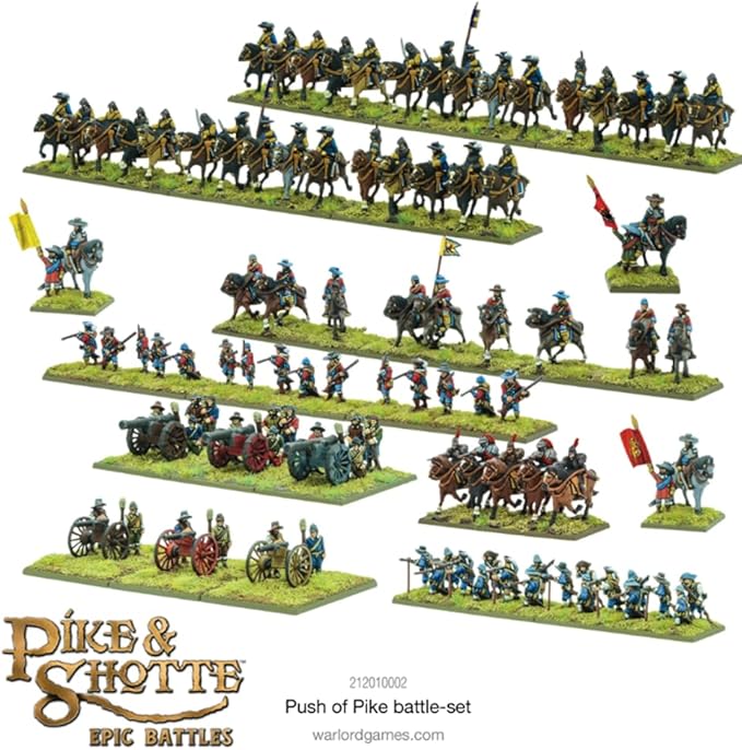 Warlord Pike & Shotte Epic Battles Push of Pike Game - Role Playing Strategy Board Games for Adults, Table Top 17th Century Strategic Wargaming Kit - Tabletop Military History RPG with Terrain