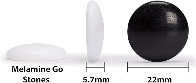 Yellow Mountain Imports Bamboo 0.8-Inch Reversible 19x19 / 13x13 Go Game Set Board with Single Convex Melamine Stones and Bamboo Wood Bowls Set - Classic Strategy Board Game (Baduk/Weiqi)