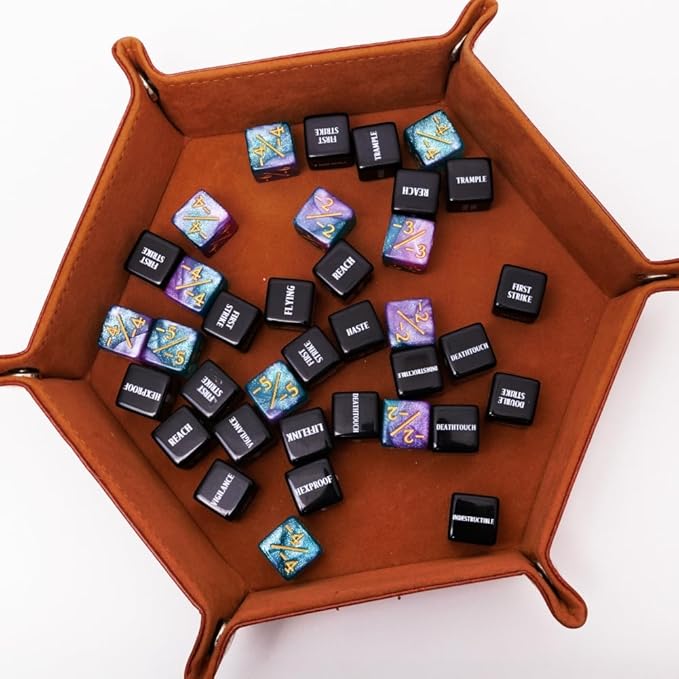 48 PCS MTG Counter Token Dice Abilities Keyword Counters Bulk Creature Stats Buff Magic The Gathering Tokens Dice Set with Bag TCG Card Games Accessories (MTG)