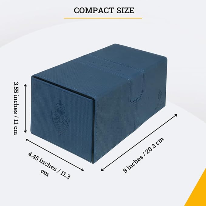 Card Guardian - Premium Double Deck Box (Blue) for 200+ cards Trading Card Games TCG Perfect for Magic the gathering (MTG), Commander Deck, Yugioh Deck Box, Sports Card Storage Boxes