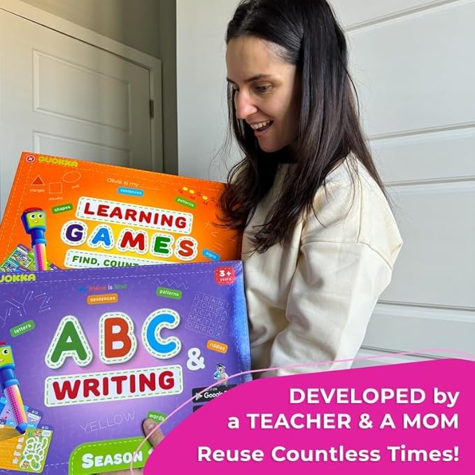 QUOKKA Busy Book Practice Handwriting for Kids - Numbers - Learn to Count for Toddlers 3-5 | 30 Tasks | Pre K ABC Letter Tracing | Homeschool Preschool Learning Activities