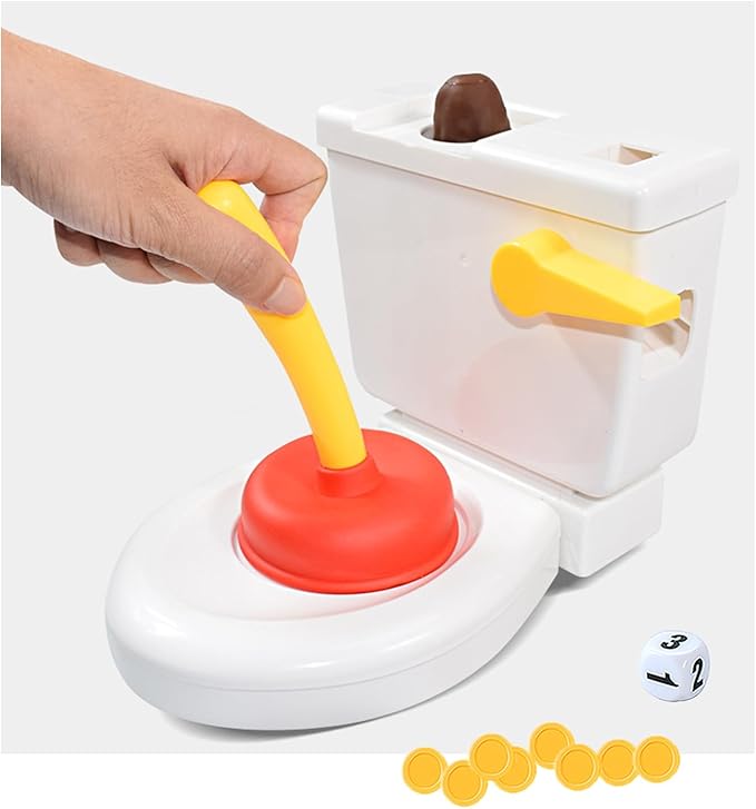 Toilet Flush Game for Kids Funny Toliet Crazy Shoot Toy for 2-5 Players Creative Gags &Joke Toys for White Elephant Gift April Fool's Day