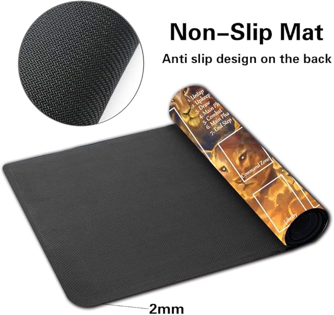 Board Game MTG Playmat Games Size 60X35 cm CCG Compatible for TCG RPG CCG Play mats (Nine Lives-Zone)