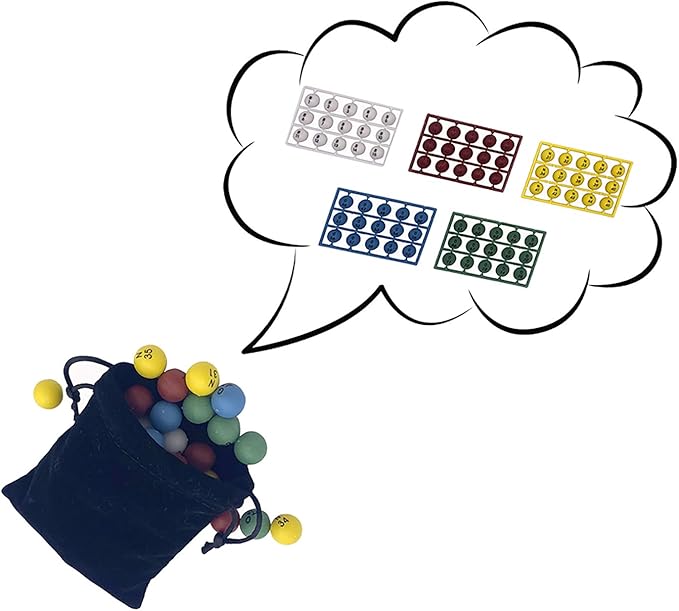 Deluxe Bingo Game Set-6 Inch Metal Cage, Master Board,75 Colored Balls, 50 Bingo Cards,500 6 Color Mix Chips and 2 Bags,Ideal for Large Groups