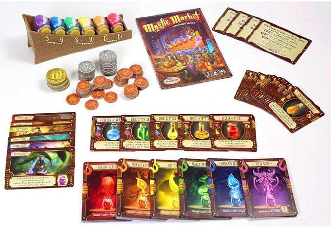 ThinkFun Mystic Market Strategy Card Game For 2-4 Players Ages 10 and Up – An Exciting Fast Paced Game Perfect for Both Families and Gamers, Multi