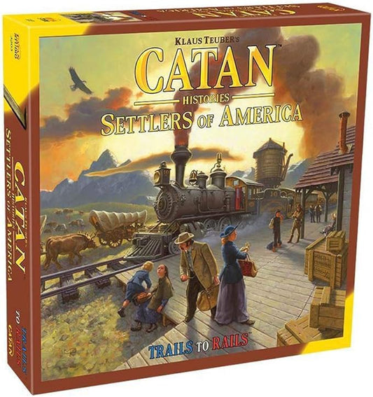 CATAN Histories Settlers of America Board Game - Forge Trails into Rails! Strategy Game, Family Game for Kids & Adults, Ages 14+, 3-4 Players, 120 Min Playtime, Made by CATAN Studio