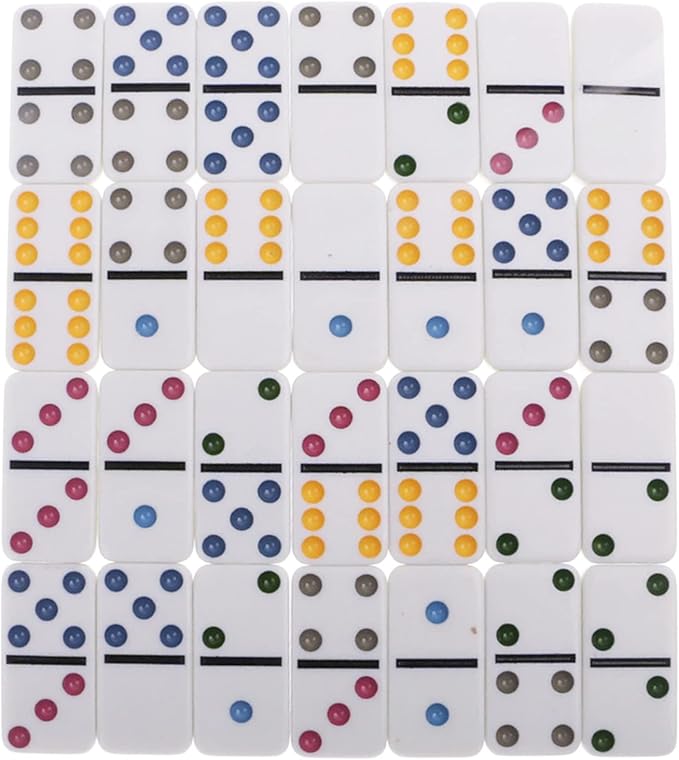 Dominos Set for Adults – Professional Double 9 Dominoes Set of 55 Tiles, Metal Spinner, Classic and Travel Board Game with Wood Case Juegos de Mesa (Color Dot)