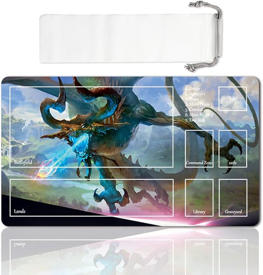 Board Game MTG Playmat Games Size 60X35 cm CCG Compatible for TCG RPG CCG Play mats (Nicol Bolas, The Ravager-Zone)