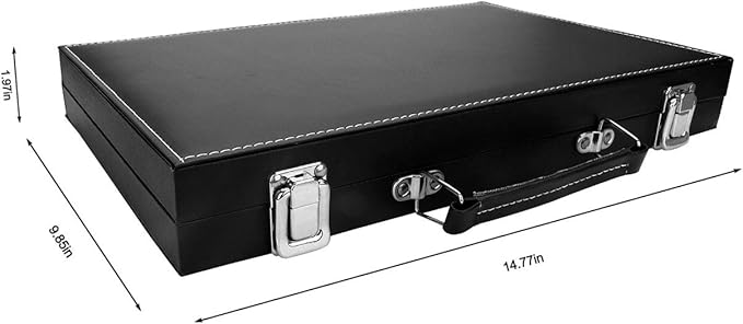 KAILE Wood Board Game, Backgammon for 2 Players, 12 Years and Up, Family Time, Travel Leatherette Carrying Case, Black and Red, 15inch, 1 Count