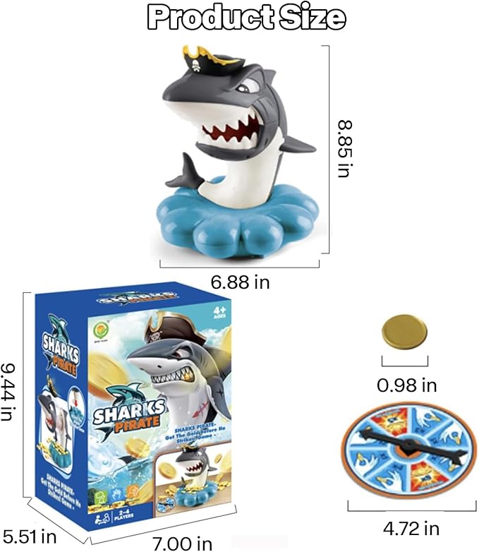Shark Finger Biting Game Toy,Pop Up Pirate Game Stress Relief Toys,Prank Family Board Games for Kids Ages 4 and Up Birthday for Kids Boy Girl