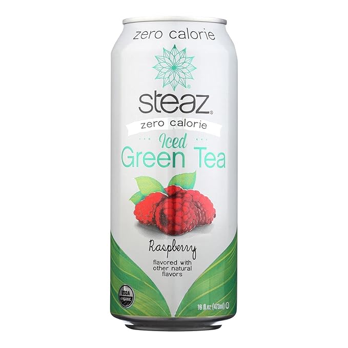 Steaz Organic Zero Calorie Half Iced Green Tea & Half Lemonade, 16 Fl Oz (Pack of 12)
