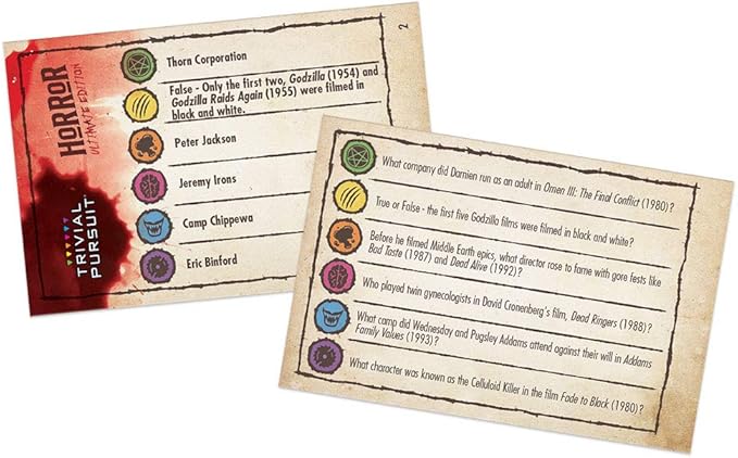 Trivial Pursuit Horror Ultimate Edition | Horror Trivia Game Featuring 1800 Questions from Classic Horror Films & Books | Collectible Trivia Board Game for Fans of Horror Movies