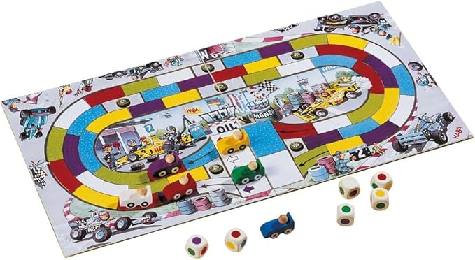 HABA Monza - Car Racing Games & Beginner's Board Game, Engaging Family Games for Kids and Adults Ages 5+ (Made in Germany)