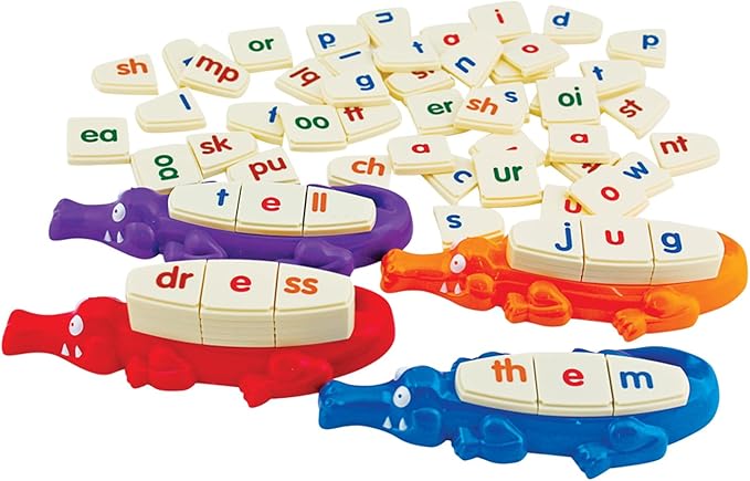 Junior Learning Spelligator Word Building Game, Ages 5-9, Phonemic Awareness, 75 Letter Tiles