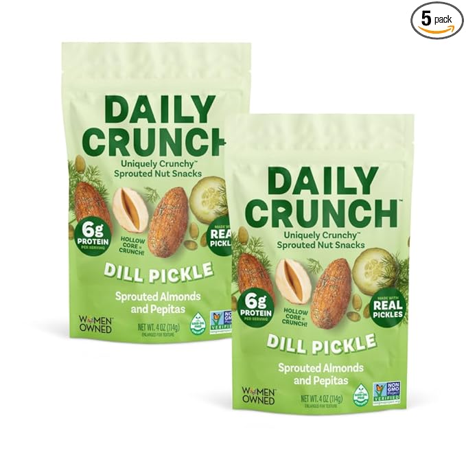 Daily Crunch, Zero Seed Oils, Gluten Free, 4oz (2 Pack, Dill Pickle)