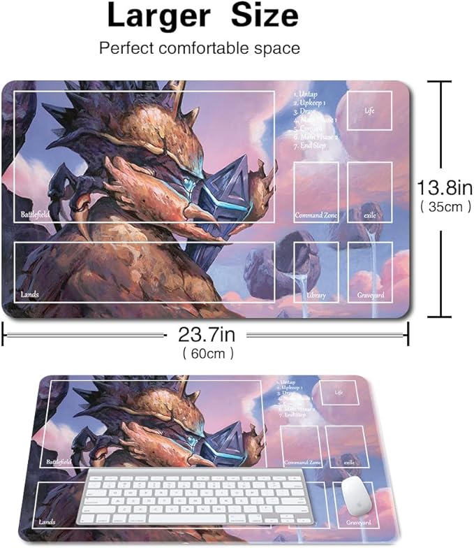 Board Game MTG Playmat Games Size 60X35 cm CCG Compatible for TCG RPG CCG Play mats (HEDRON-Crab-Zone)