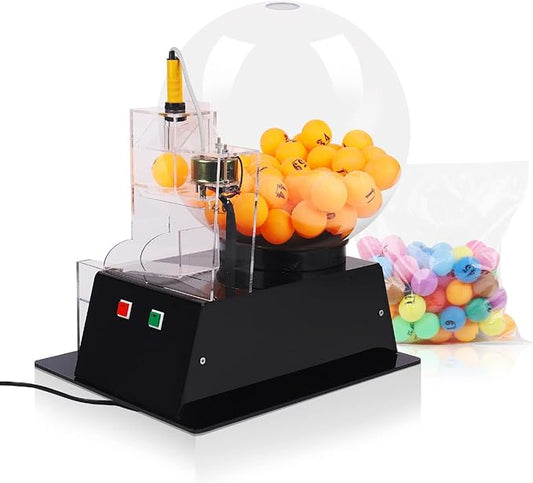 Lottery Bingo Ball Machine, 110v Automatic Electric Acrylic Bingos Cage and Balls Set with Calling Balls, Colorful Chips Bingo Game Sets for Adults Large Group Family