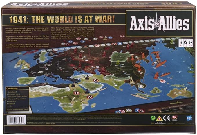 Avalon Hill Axis and Allies 1941 Board Game,5 players, Multicolor, 5 players