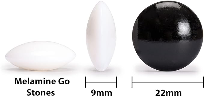 Yellow Mountain Imports Bamboo Etched Reversible 19x19 / 13x13 Go Game Set Board (0.8-Inch) with Double Convex Melamine Stones and Bamboo Bowls - Classic Strategy Board Game (Baduk/Weiqi)