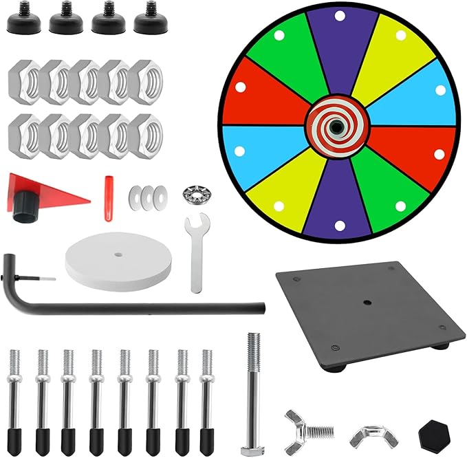 12" Heavy Duty Spinning Wheel for Prizes,10 Colorful Prize Slots Tabletop Spinner,Color Prize Wheel for Trade Show,Fortune Spinning Game,Carnival