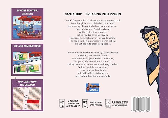 Cantaloop Breaking Into Prison (Book 1)| Interactive Adventure Game | Puzzle Game | Fun Game for Teens and Adults | Ages 13 and Up | 1 Player | Average Playtime 5 Hours | Made by Lookout Games