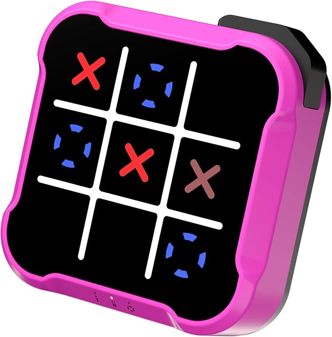 Electronic Tic Tac Toe Bolt Game, Handheld Digital Board Game Console, Electric Puzzle Game for Educational and Memory Growth, Portable Travel Games for Car Ride, Gift Ideal for Kids and Adults