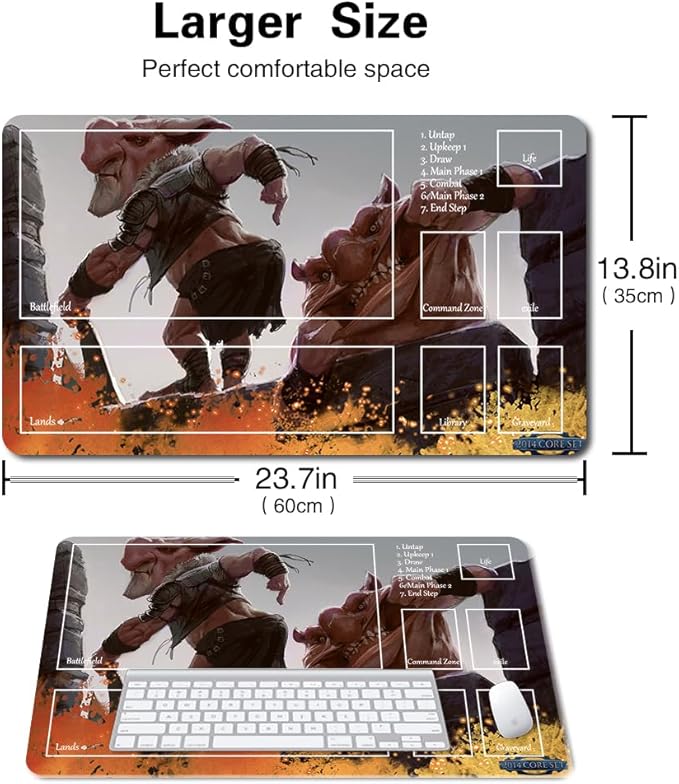 Board Game MTG Playmat Games Size 60X35 cm CCG Compatible for TCG RPG CCG Play mats (Goblin-Diplomats-Zone)